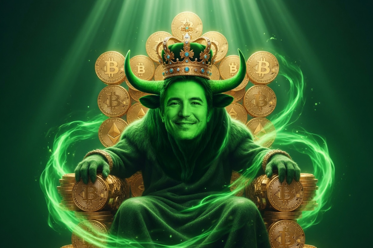 The Green Bull on the trading throne