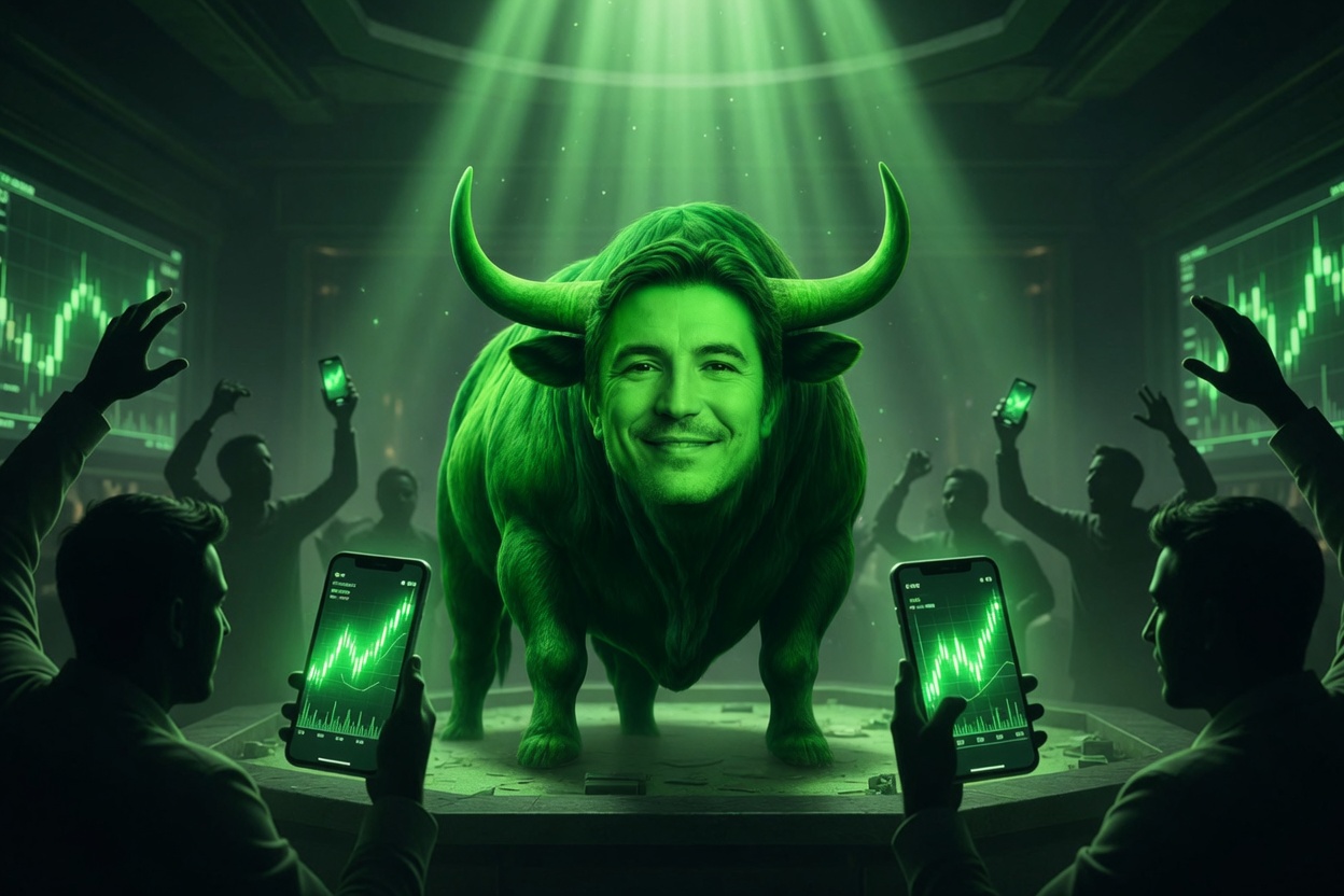 The Green Bull in the trading pit