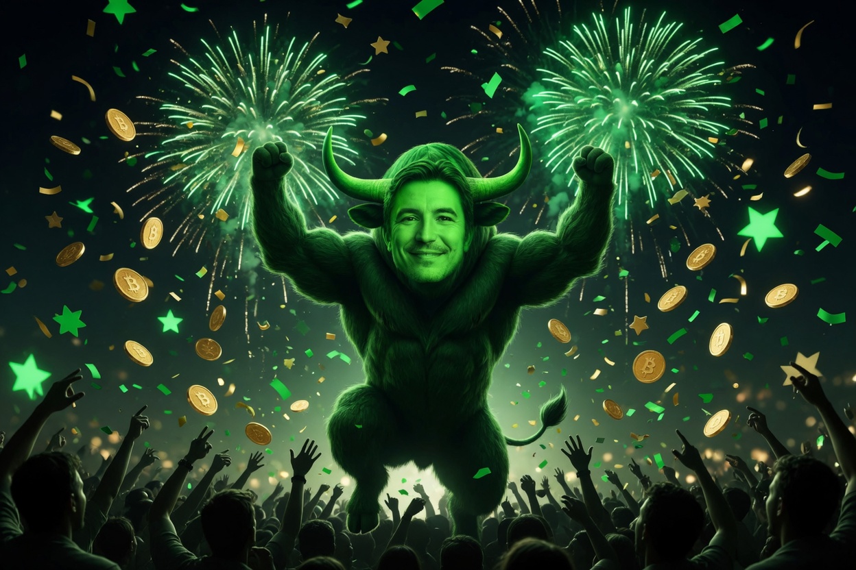 The Green Bull victory celebration